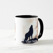 Individuelle Name- oder Texthüllen Wolfen Wildlife Tasse (VorderseiteRechts)