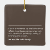 Individuelle Name oder Wörterbuch in Schwarzweiß Keramikornament (Rückseite)