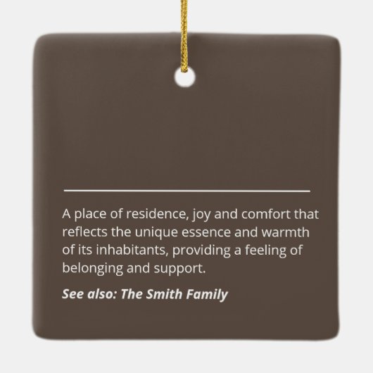 Individuelle Name oder Wörterbuch in Schwarzweiß Keramikornament (Rückseite)