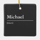 Individuelle Name oder Wörterbuch in Schwarzweiß Keramikornament (Vorderseite)