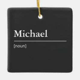 Individuelle Name oder Wörterbuch in Schwarzweiß Keramikornament