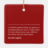 Individuelle Name oder Wortwörterbuch Weihnachten Keramikornament (Rückseite)