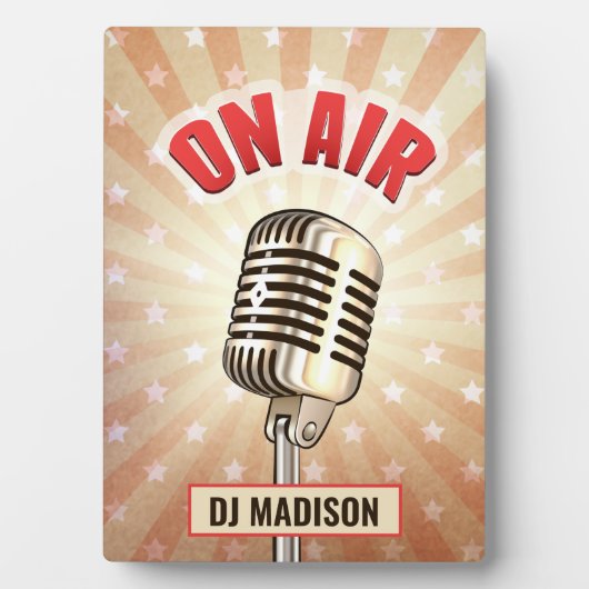 Individuelle Name "On Air" Mikrofontür Fotoplatte (Vorderseite)