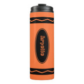 Individuelle Name Orange Crayon Travel Mug Drink T Thermosbecher (Vorderseite)