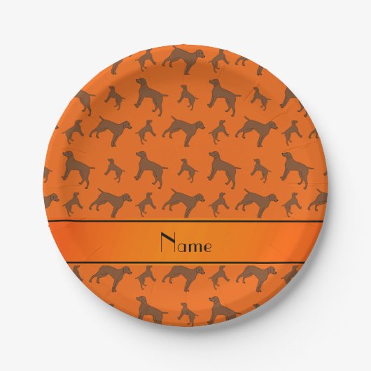 Individuelle Name orange deutsche Kurzzeithunde Pappteller (Vorderseite)