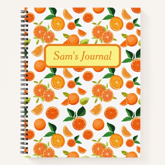 Individuelle Name Orange Fruit Bullet Journal Notizblock (Vorderseite)