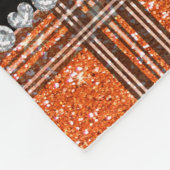 Individuelle Name Orange Glitzer kariert Fleecedecke (Ecke)