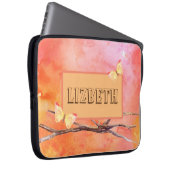 Individuelle Name Orange Laptopschutzhülle (Vorne Rechts)