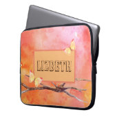 Individuelle Name Orange Laptopschutzhülle (Vorderseite Links)