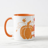 Individuelle Name Orange Pumpkins fallen Geschenk Tasse (Links)