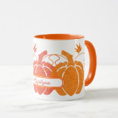 Individuelle Name Orange Pumpkins fallen Geschenk Tasse (VorderseiteRechts)