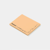 Individuelle Name Orange Scribble Pad Post-it Klebezettel (angewinkelt)