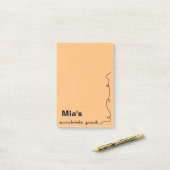 Individuelle Name Orange Scribble Pad Post-it Klebezettel (Auf Schreibtisch)