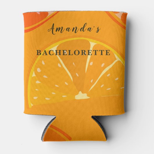 Individuelle Name Orange Slice Bachelorette Dose C Dosenkühler (Vorderseite)