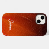 Individuelle Name Orange Textur Case-Mate iPhone Hülle (Rückseite (Horizontal))