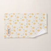 Individuelle Name Orange tropische Blätter Creme Badhandtuch Set (Handtuch)