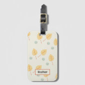 Individuelle Name Orange tropische Blätter Creme Gepäckanhänger (Vorderseite Vertikal)
