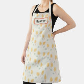 Individuelle Name Orange tropische Blätter Creme Schürze (InSitu)