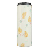 Individuelle Name Orange tropische Blätter Creme Thermosbecher (Rückseite)