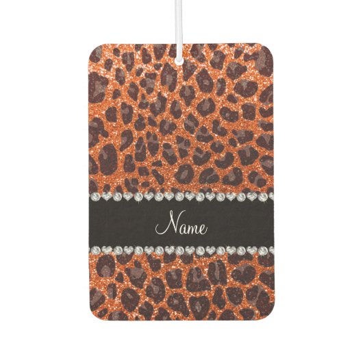 Individuelle Name Orangen-Glitzer-Leopard Autolufterfrischer (Vorderseite)