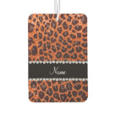 Individuelle Name Orangen-Glitzer-Leopard Autolufterfrischer (Rückseite)