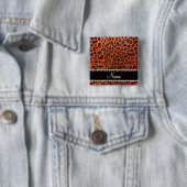 Individuelle Name Orangen-Glitzer-Leopard Button (Beispiel)