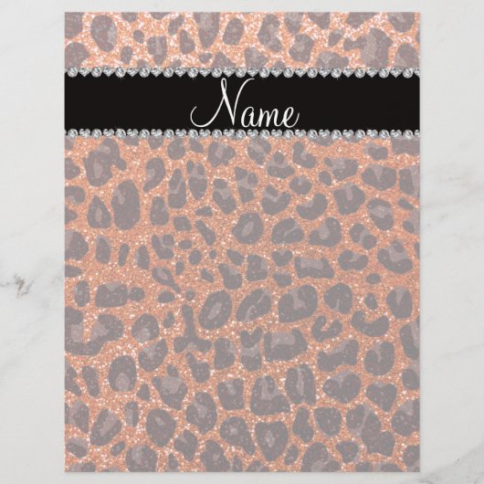 Individuelle Name Orangen-Glitzer-Leopard Flyer (Vorne)