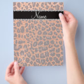 Individuelle Name Orangen-Glitzer-Leopard Flyer (Hand)