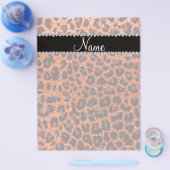 Individuelle Name Orangen-Glitzer-Leopard Flyer (Einzeln)