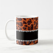 Individuelle Name Orangen-Glitzer-Leopard Kaffeetasse (Links)