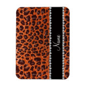 Individuelle Name Orangen-Glitzer-Leopard Magnet (Vertikal)