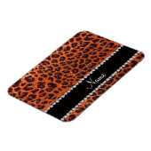 Individuelle Name Orangen-Glitzer-Leopard Magnet (Linke Seite)