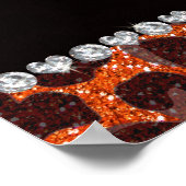 Individuelle Name Orangen-Glitzer-Leopard Poster (Ecke)