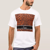 Individuelle Name Orangen-Glitzer-Leopard T-Shirt (Vorderseite)