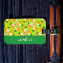 Individuelle Name Orangenbirnen auf grün