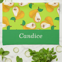 Individuelle Name Orangenbirnen auf grün