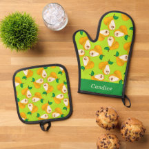 Individuelle Name Orangenbirnen auf grün