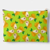 Individuelle Name Orangenbirnen auf grün Zubehörtasche (Rückseite)