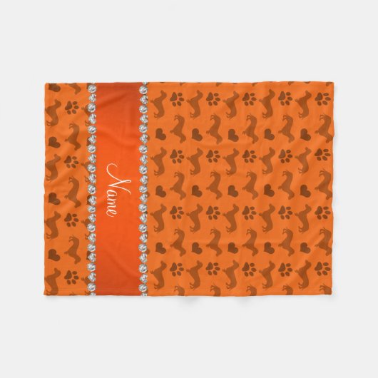 Individuelle Name Orangenhaine Dackeln Herzkraut Fleecedecke (Vorderseite (Horizontal))