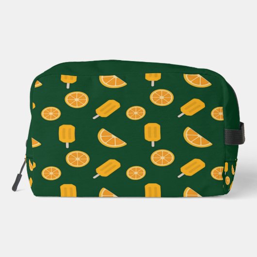 Individuelle Name Orangenscheiben und Eiscreme grü Waschbeutel (Rückseite)