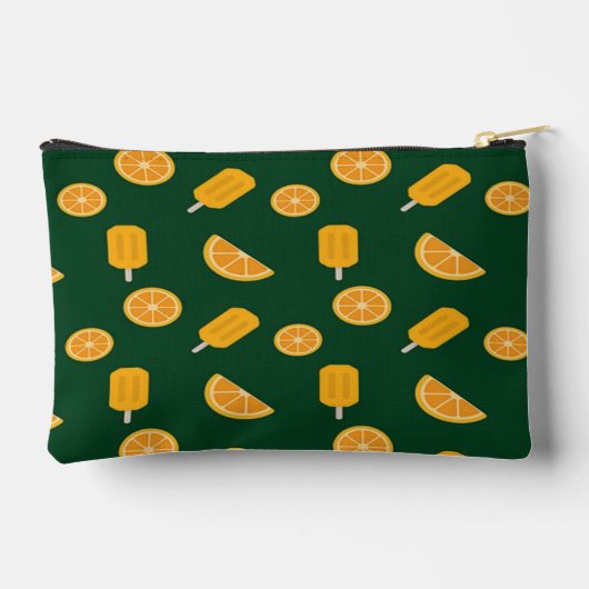 Individuelle Name Orangenscheiben und Eiscreme grü Zubehörtasche (Rückseite)