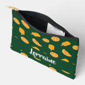 Individuelle Name Orangenscheiben und Eiscreme grü Zubehörtasche (Offen)