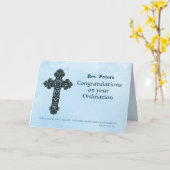 Individuelle Name Ordination Priest, Verziertes Kr Karte (Gelbe Blume)