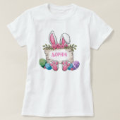 Individuelle Name Osterfest Shirt; Niedlich Bunny T-Shirt (Design vorne)