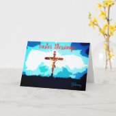 Individuelle Name Ostersegnung Religiöse Grüße Karte (Gelbe Blume)