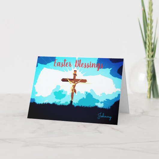 Individuelle Name Ostersegnung Religiöse Grüße Karte (Vorderseite)