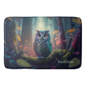 Individuelle Name Owl Forest Badematte (Vorderseite)