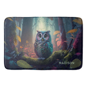 Individuelle Name Owl Forest Badematte