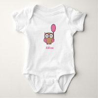 Individuelle Name Owl mit rosa Ballon