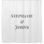 Individuelle Name Paare Monogramme Schwarz-weiß Co Duschvorhang (Vorderseite)